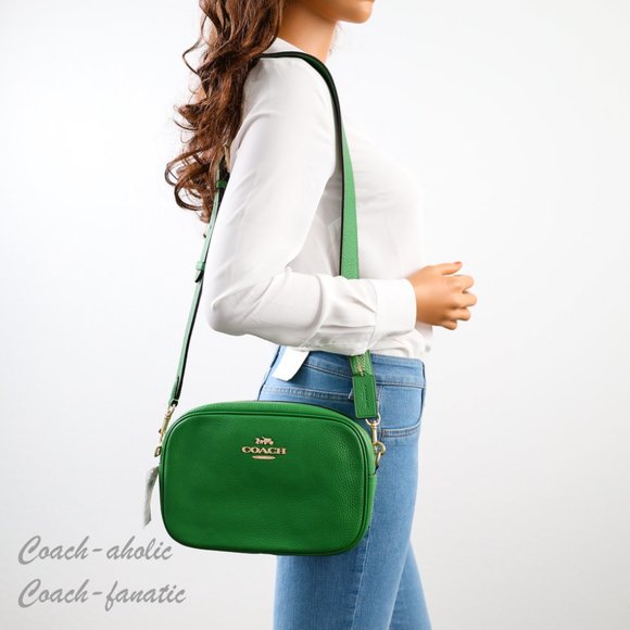 NWT Coach CA207 Jamie Camera Bag Leather Crossbody in Kelly Green - Picture 2 of 11